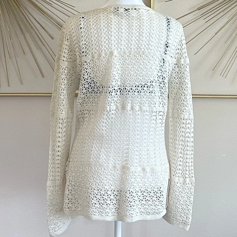 ANTONIO MELANI Long Sleeved Crochet Shirt Size Medium